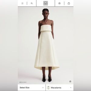 Toteme A-line wool cotton dress macadamia